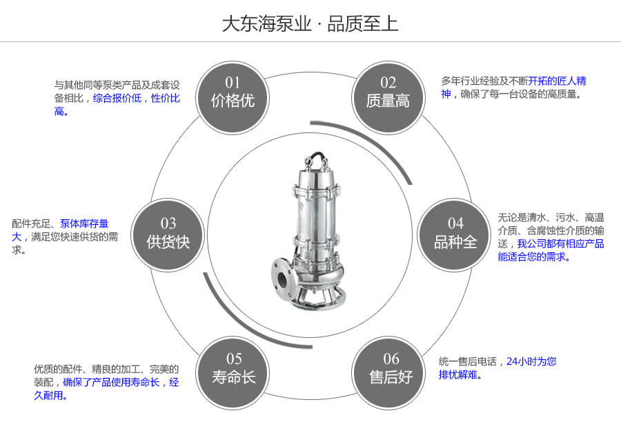 大東海泵業(yè)WQP型不銹鋼污水泵質(zhì)量保證圖